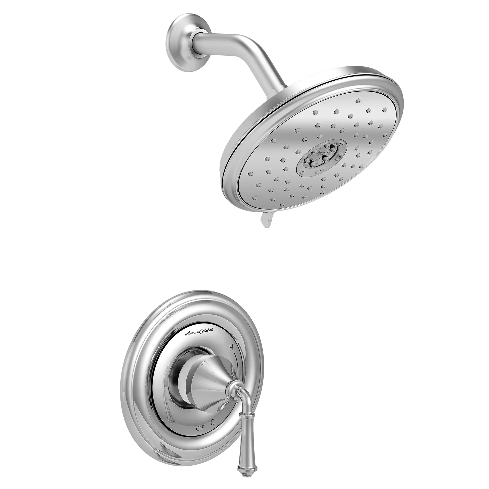 Portsmouth 1.8 GPM Round Shower Trim Kit with Water-Saving Showerhead and Double Ceramic Pressure Balance Cartridge with Lever Handle — thumbnail 3